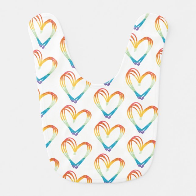 Same Love - Rainbow Sketch Heart Tile Bib (Front)