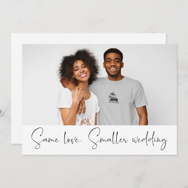 Same Love Smaller Wedding Downsize Photo Script Announcement (Front/Back)
