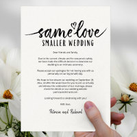 Same Love Smaller Wedding Downsize Wedding