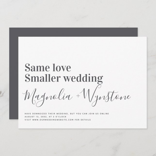 Same Love Smaller Wedding  Invitation (Front/Back)