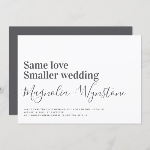 Same Love Smaller Wedding  Invitation