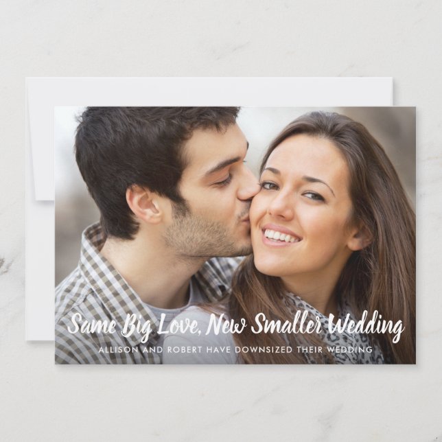 Same Love Smaller Wedding Photo Classic Blue Announcement (Front)