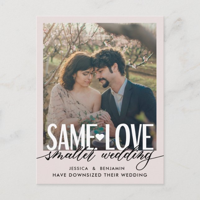 Same Love Smaller Wedding | Wedding Update Announcement Postcard (Front)