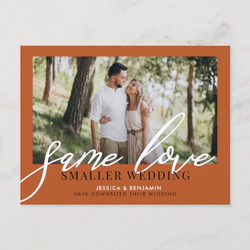 Same Love Smaller Wedding  Wedding Update Announcement Postcard