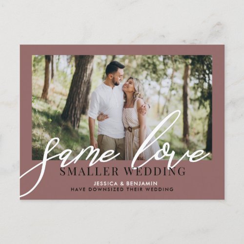 Same Love Smaller Wedding  Wedding Update Announcement Postcard