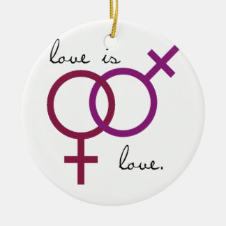 Same-Sex Love is Love (women) Ceramic Ornament