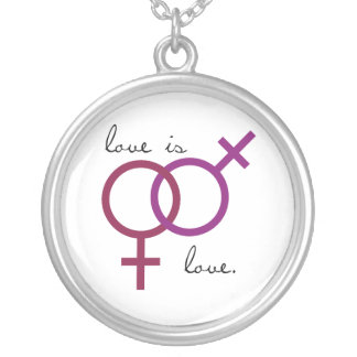 Same-Sex Love is Love (women) Silver Plated Necklace