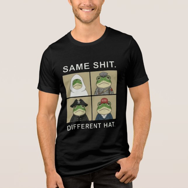Same Stuff Different Hat Funny Political Frog Tri-Blend Shirt (Front)