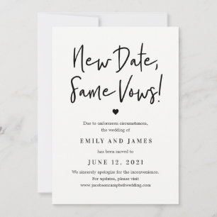 Same Vows EDITABLE COLOR Change The Date Card