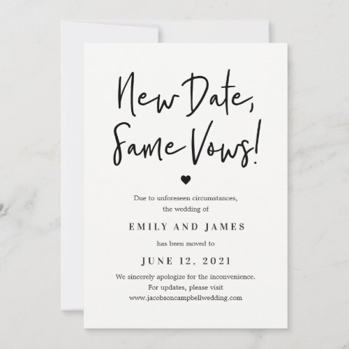 Same Vows EDITABLE COLOR Change The Date Card