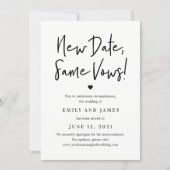 Same Vows EDITABLE COLOR Change The Date Card (Front)