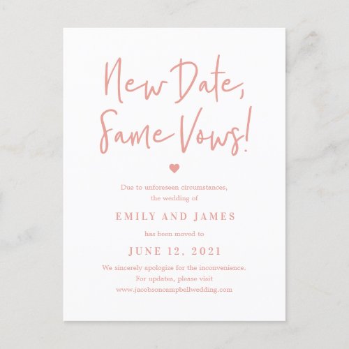 Same Vows EDITABLE COLOR Change The Date Postcard