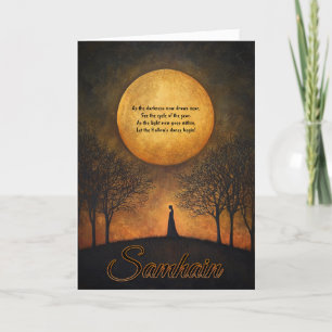 Samhain Autumn Greeting Card, customizable Letterpress Thank You Card