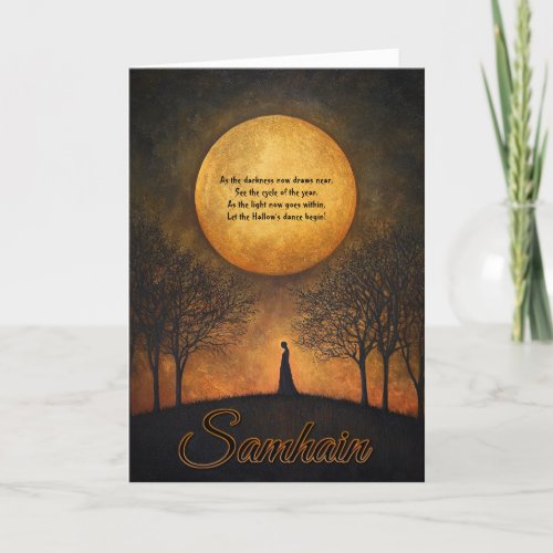 Samhain Autumn Greeting Card customizable Thank You Card