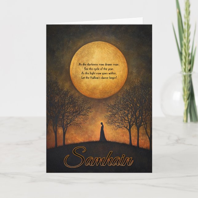 Samhain Autumn Greeting Card, customizable Thank You Card (Front)