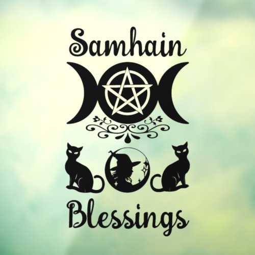 Samhain Blessings Celtic Wiccan Halloween  Window Cling