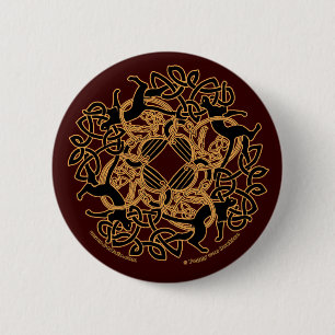 Samhain Celtic Cats Knotwork Pins and Buttons
