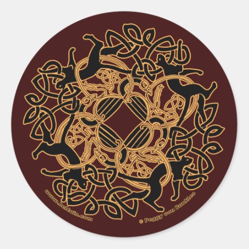 Samhain Celtic Cats Knotwork Stickers