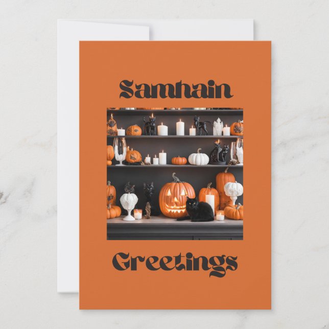 Samhain Greetings  Holiday Card (Front)