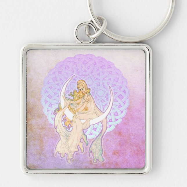Samhain Greetings Lunar Goddess Keychain (Front)