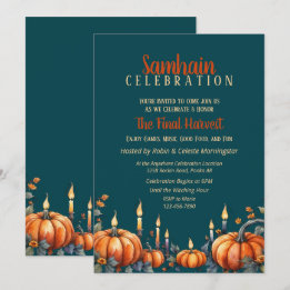 Samhain Party Fall Pumpkins & Candles Invitation