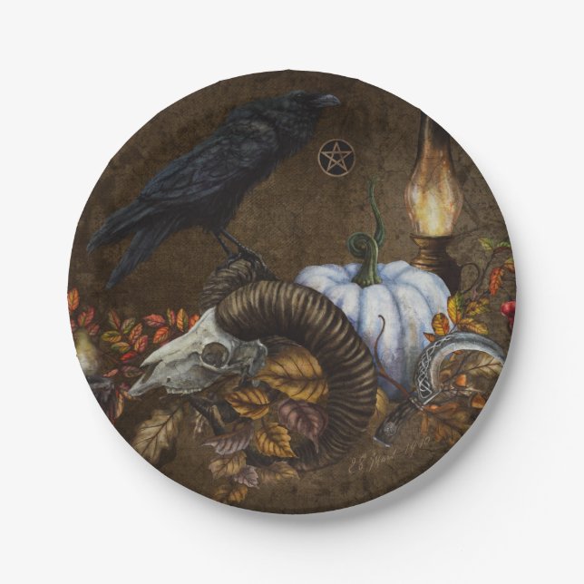 Samhain Raven Paper Plates (Front)