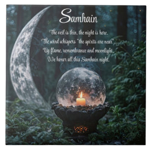 Samhain Sabbat Decor Ceramic Tile