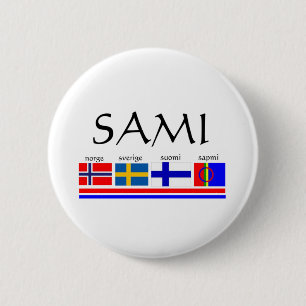 Sami and Scandinavian flags Button