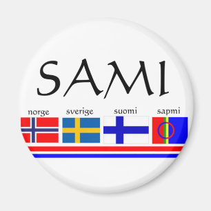 Sami and Scandinavian flags Magnet