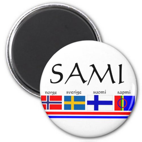 Sami and Scandinavian flags Magnet
