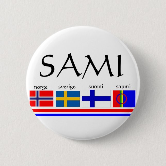 Sami and Scandinavian flags Pinback Button (Front)