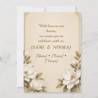 Sami & Nora Elegant Floral Wedding Invitation