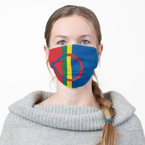 Sami people flag country symbol nation ethnic scan adult cloth face mask