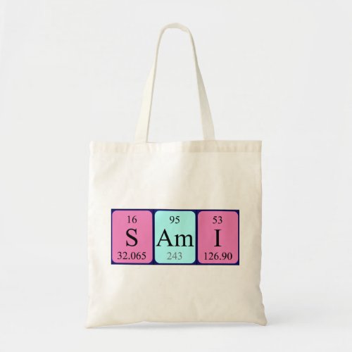 Sami periodic table name tote bag