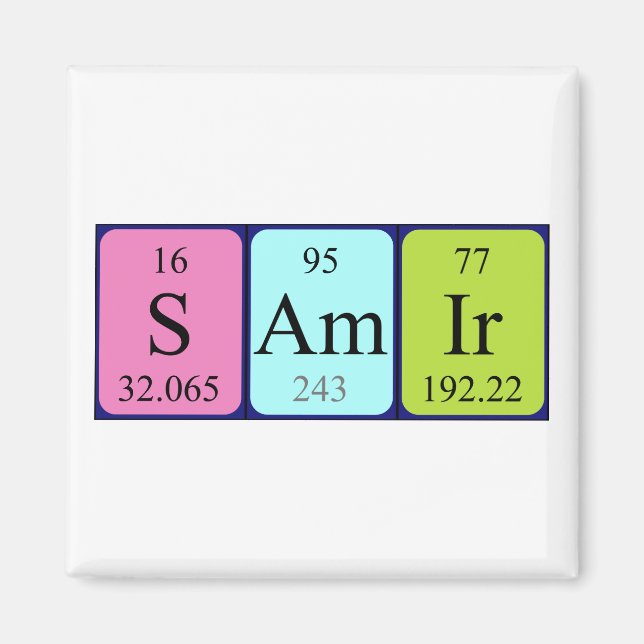 Samir periodic table name magnet (Front)
