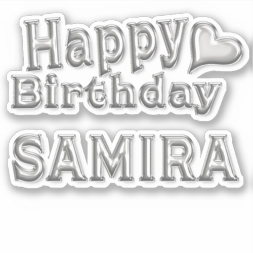 Samira Happy Birthday silver Sticker