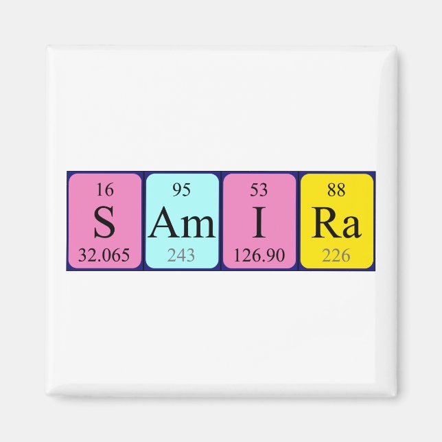 Samira periodic table name magnet (Front)