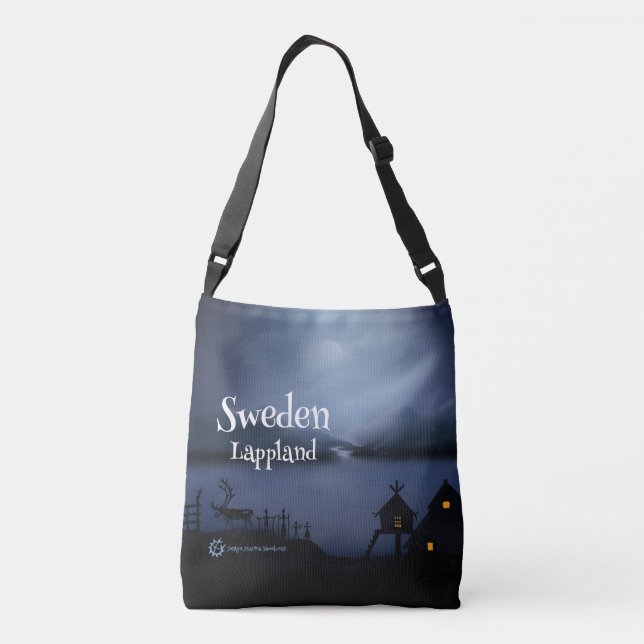 Samiska tecken Skymning i Lappland  Crossbody Bag (Back)