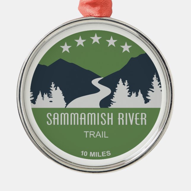 Sammamish River Trail Washington Metal Ornament (Front)
