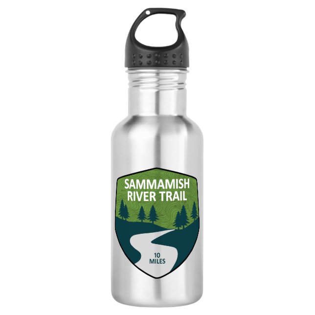 Sammamish River Trail Washington Stainless Steel Water Bottle (Front)
