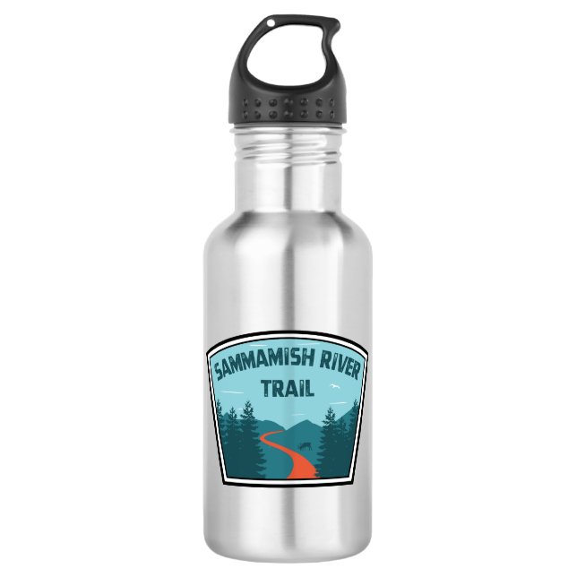 Sammamish River Trail Washington Stainless Steel Water Bottle (Front)