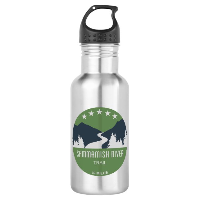 Sammamish River Trail Washington Stainless Steel Water Bottle (Front)