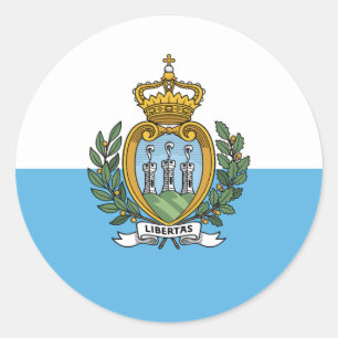 Sammarinese Flag, Flag of San Marino Classic Round Sticker