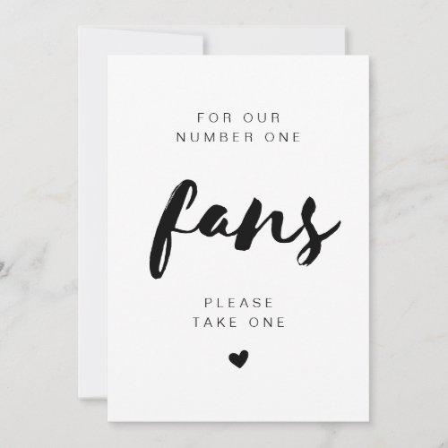 SAMMI Minimal Take A Fan Wedding Sign Invitation