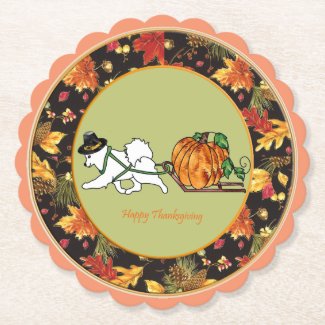 Sammy   Decorative Paper Coaster --Thanksgiving