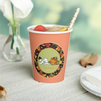 Sammy   Decorative Paper Cup  8 oz --Thanksgiving