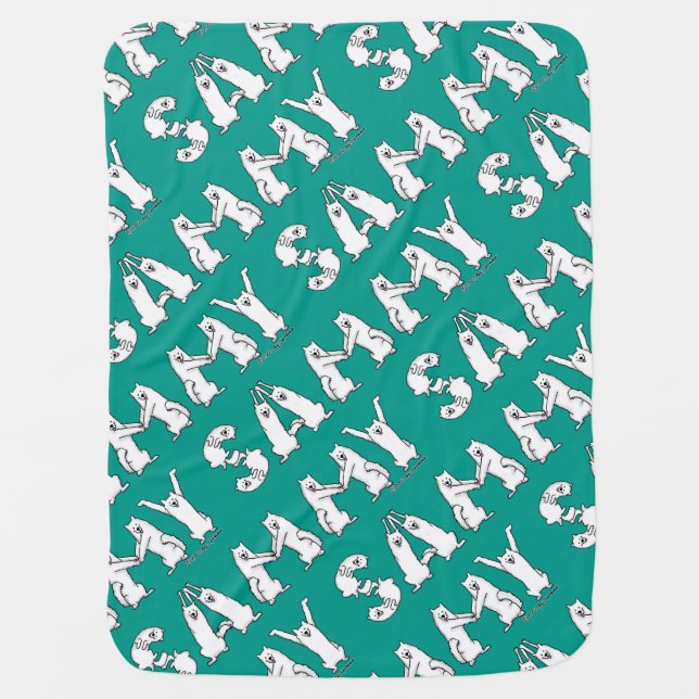 Sammy Spelled in Samoyed Letters Baby Blanket (Front)