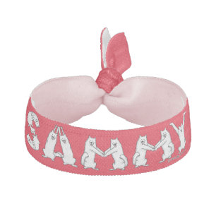Sammy Spelled in Samoyed Letters Elastic Hair Tie