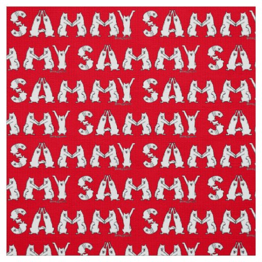 Sammy Spelled in Samoyed Letters Fabric