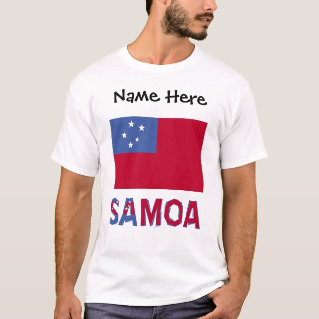 Samoa and Samoan Flag Personalized  T-Shirt (Front)